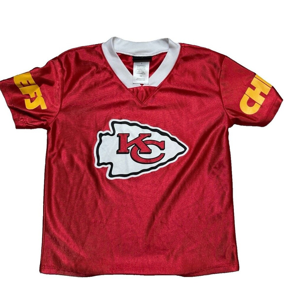 Jerry Leigh Kansas City Chiefs Jersey Youth Size S Red V Neck Tee NFL UT26129